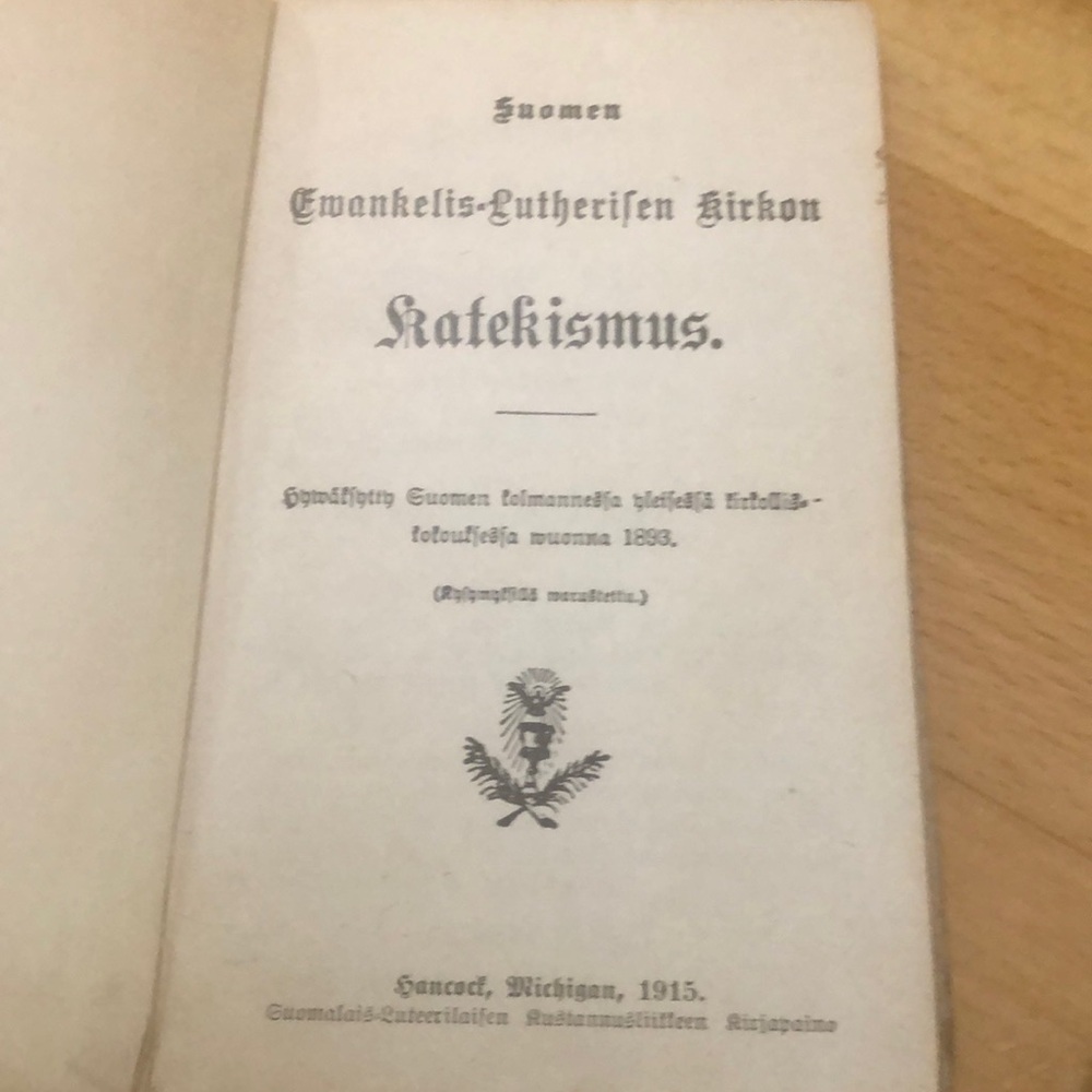 Antique (1915) Finnish Catechism Book Hardcover